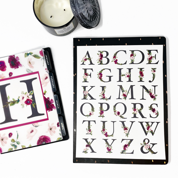 INITIAL FLORAL BLOSSOM VELLUM DASHBOARD