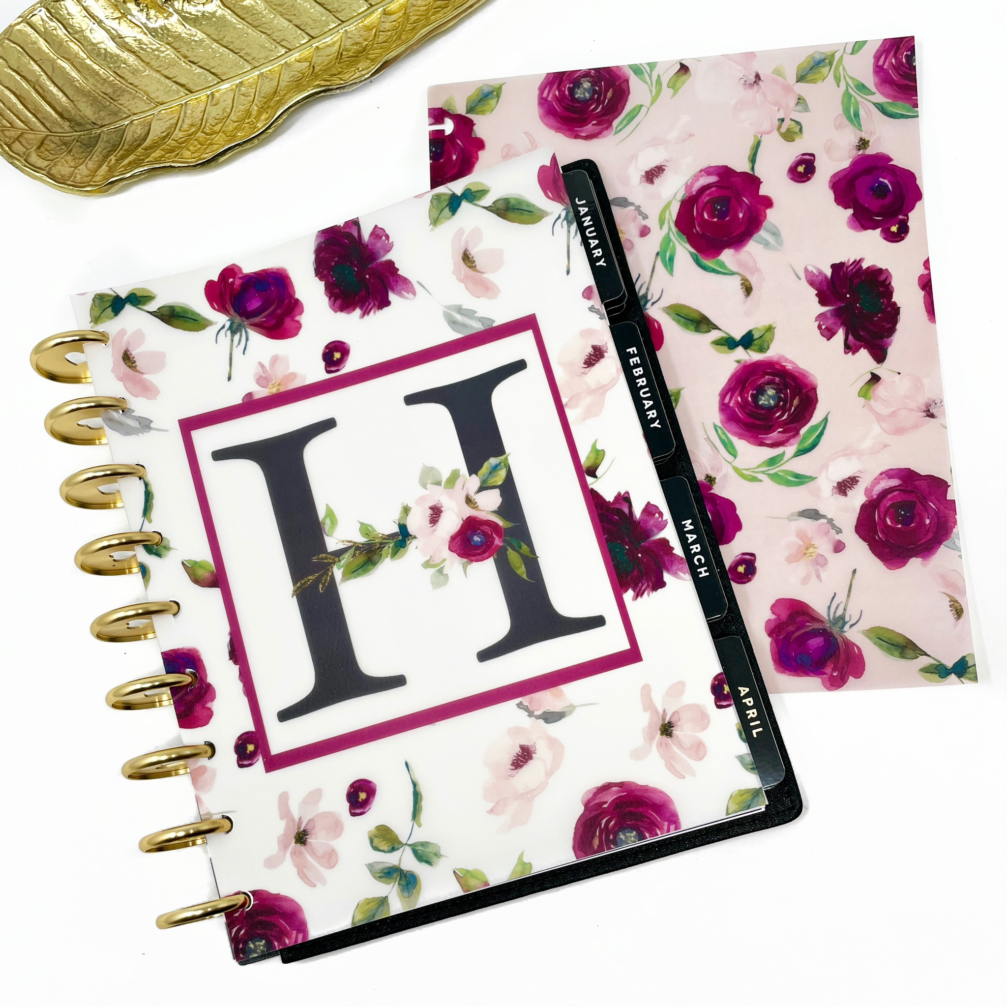 INITIAL FLORAL BLOSSOM VELLUM DASHBOARD