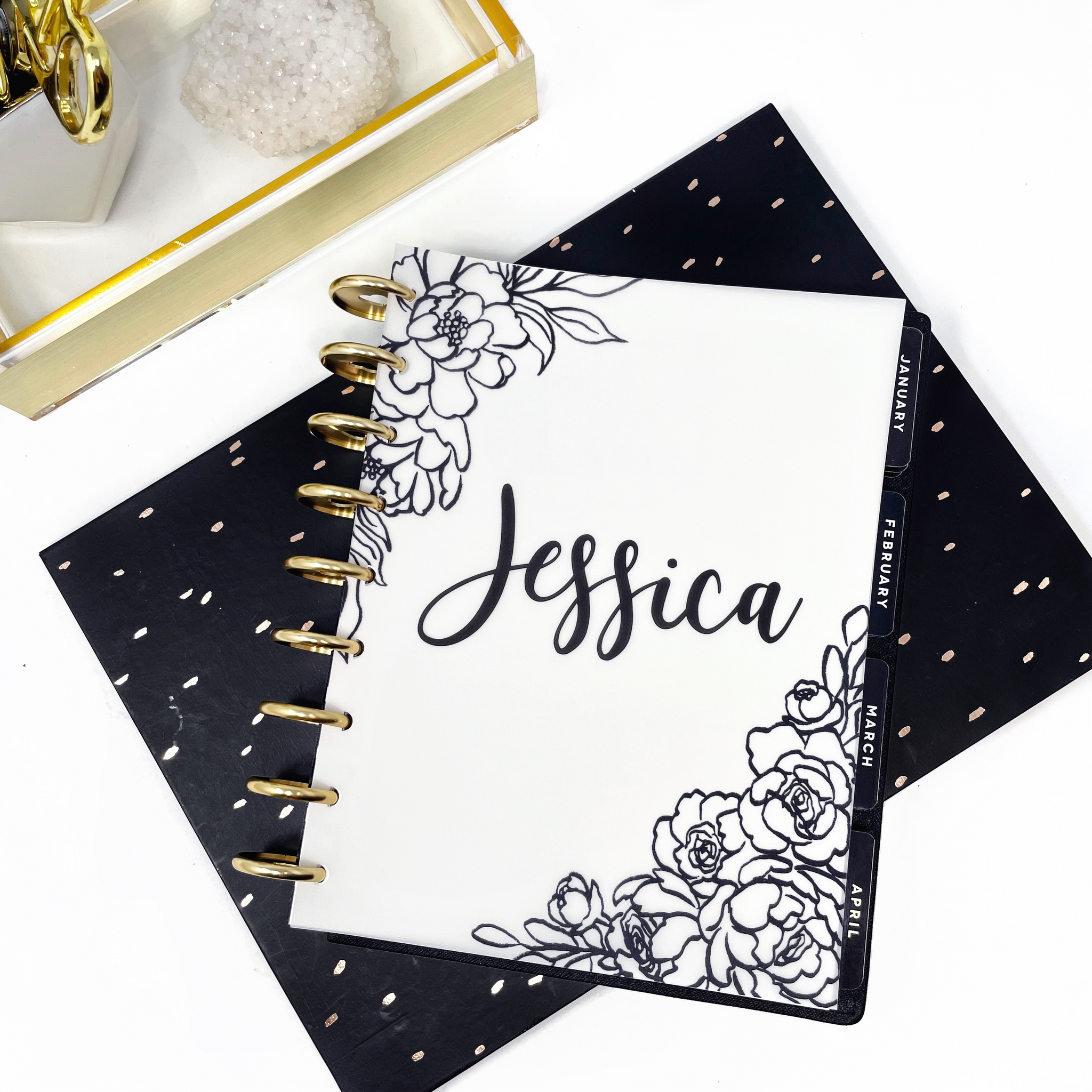 FLORAL LINED VELLUM DASHBOARD - PERSONALIZED