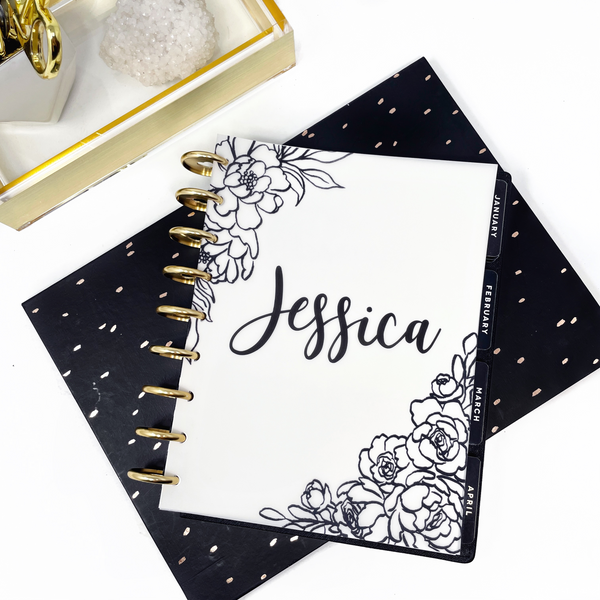 FLORAL LINED VELLUM DASHBOARD - PERSONALIZED