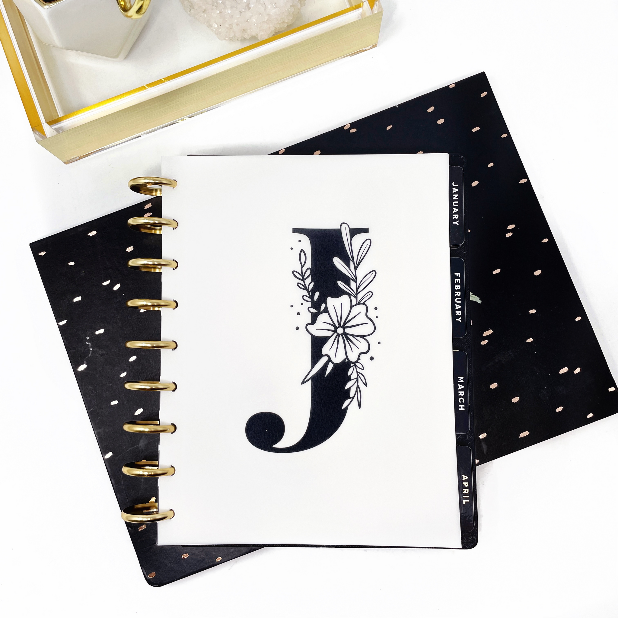 INITIAL BOTANICAL BLOOMS VELLUM DASHBOARD