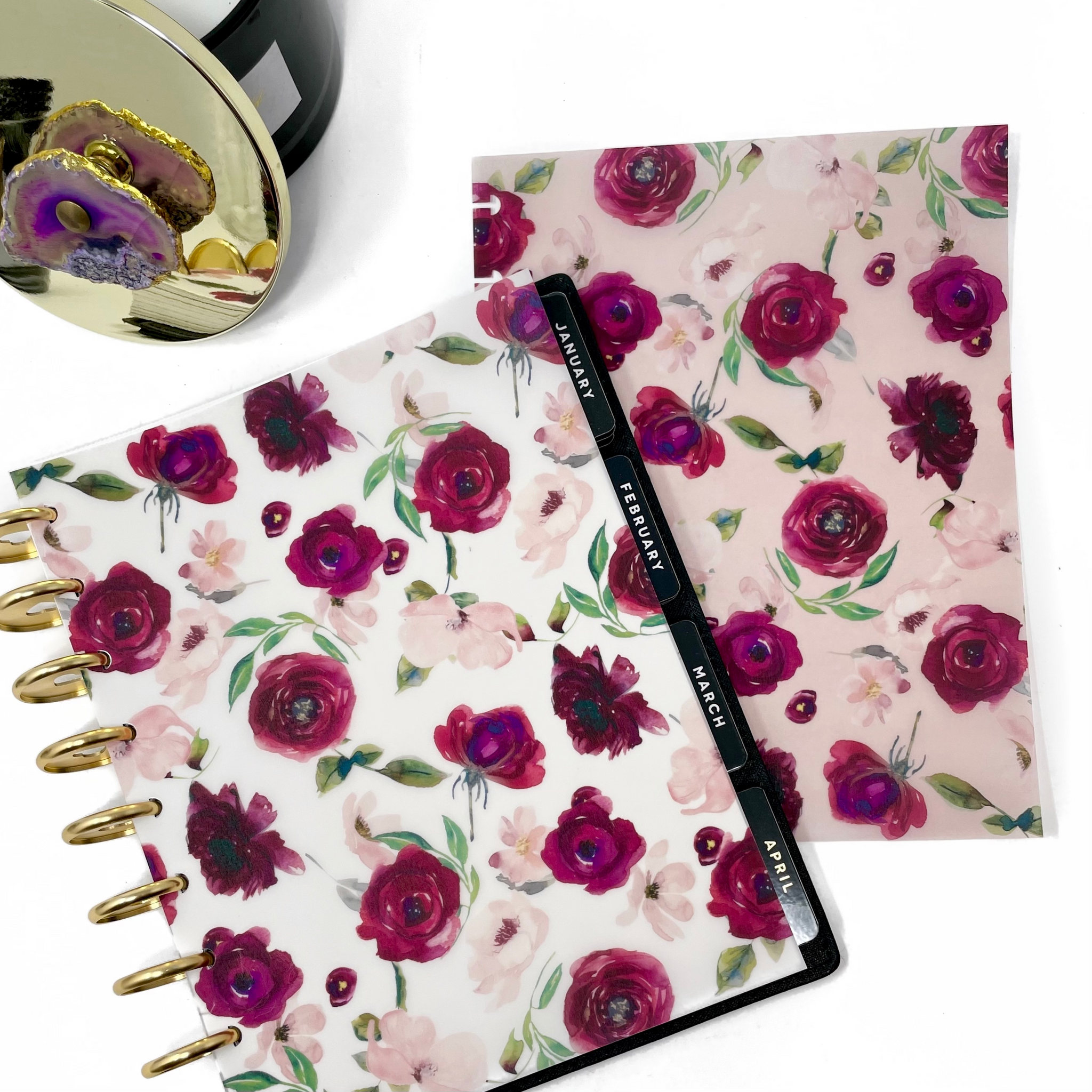BLUSHING FLORAL BLOOMS VELLUM DASHBOARD