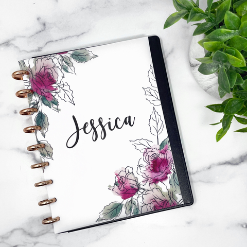ROMANTIC WATERCOLOR ROSES VELLUM DASHBOARD - PERSONALIZED
