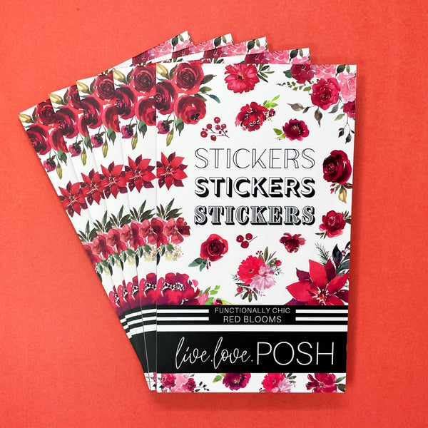 RED BLOOMS FUNCTIONALLY CHIC STICKER BOOK