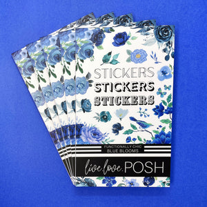 BLUE BLOOMS FUNCTIONALLY CHIC STICKER BOOK