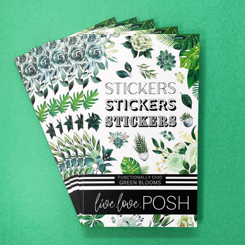 GREEN BLOOMS FUNCTIONALLY CHIC STICKER BOOK