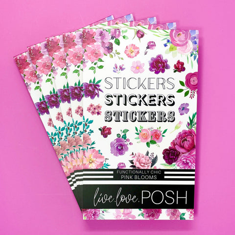 PINK BLOOMS FUNCTIONALLY CHIC STICKER BOOK