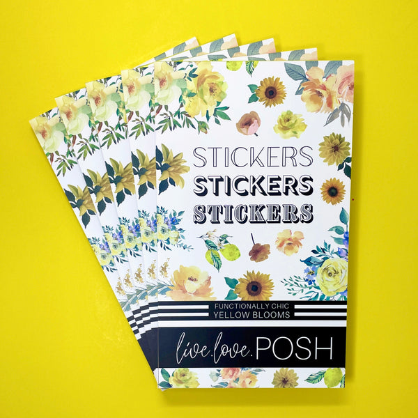YELLOW BLOOMS FUNCTIONALLY CHIC STICKER BOOK
