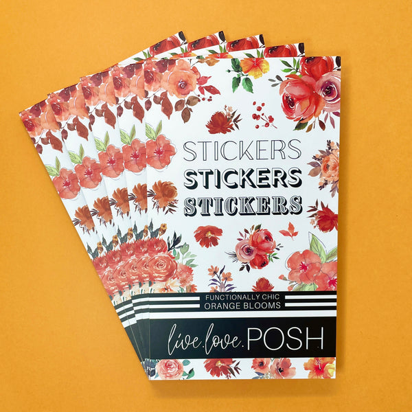 ORANGE BLOOMS FUNCTIONALLY CHIC STICKER BOOK