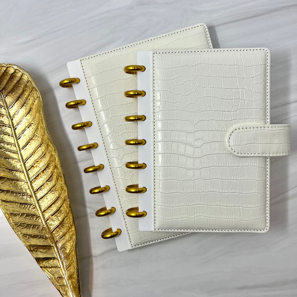 LUXE CROCO PLANNER COVER SET- SIMPLY WHITE