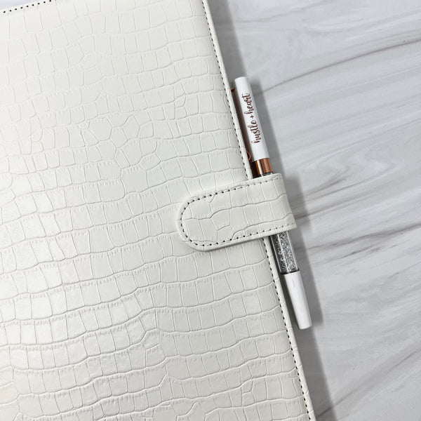 LUXE CROCO PLANNER COVER SET- SIMPLY WHITE