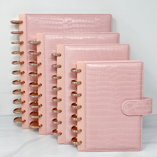 LUXE CROCO PLANNER COVER SET- PINK PEONY