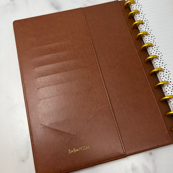 LUXE QUILTED PLANNER COVER SET - CHIC COGNAC