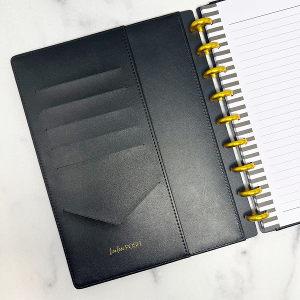 LUXE QUILTED PLANNER COVER SET - SLEEK BLACK