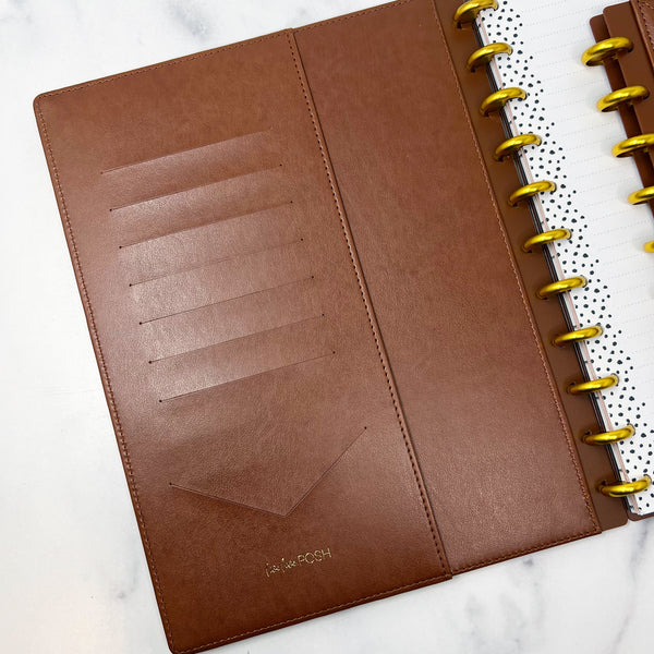 LUXE QUILTED PLANNER COVER SET - CHIC COGNAC