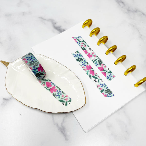BLUE FLORAL WASHI TAPE