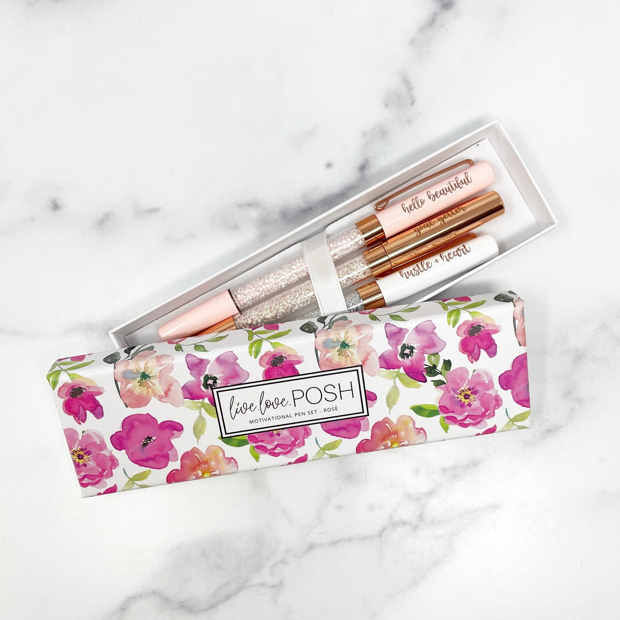 ROSÉ MOTIVATIONAL PEN SET