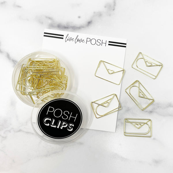 POSH CLIPS - GOLD LOVE NOTES