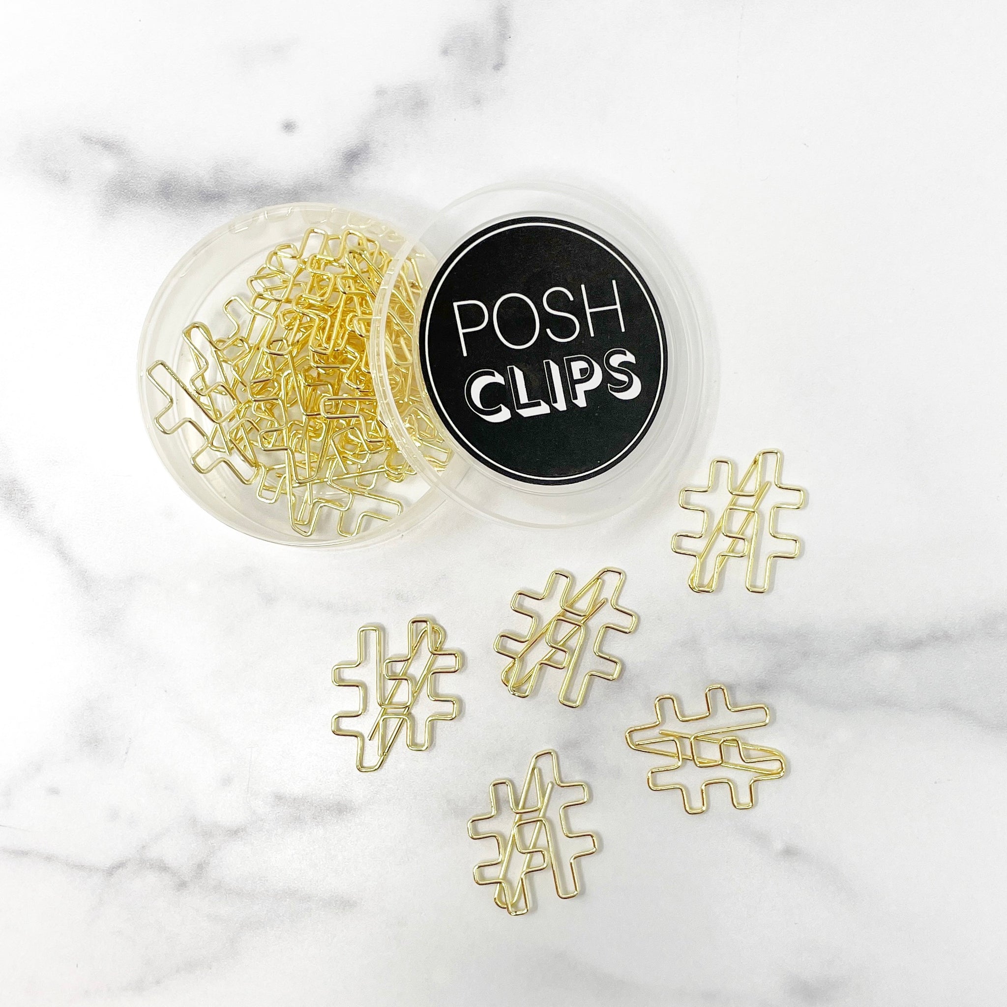 POSH CLIPS - GOLD HASHTAGS