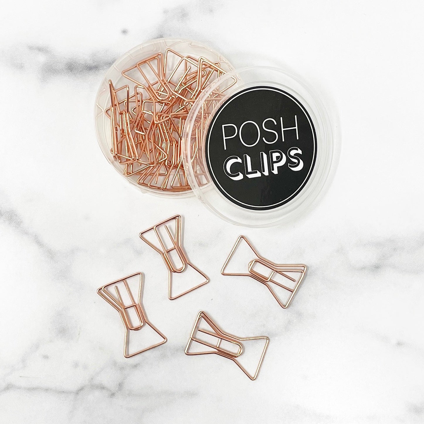 POSH CLIPS - ROSE GOLD BOW