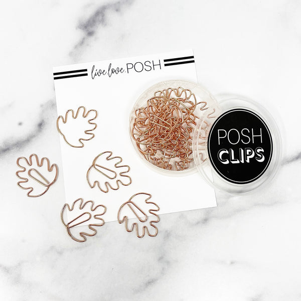 POSH CLIPS - ROSE GOLD MEDIUM LEAF