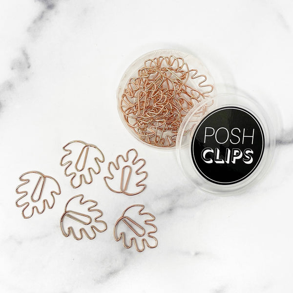 POSH CLIPS - ROSE GOLD MEDIUM LEAF