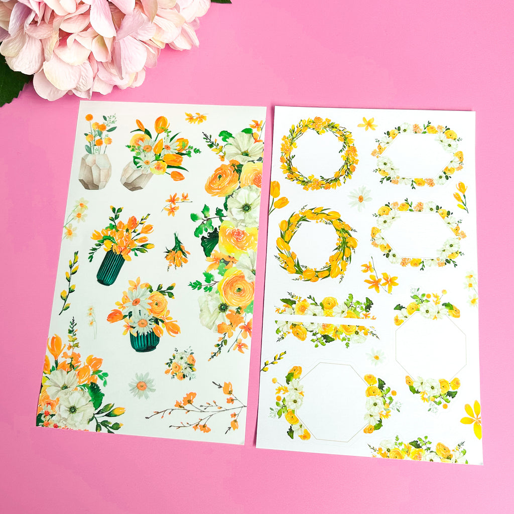 WILDFLOWER BLOOMS VINYL STICKER PACK (SET OF 8) – Live Love Posh