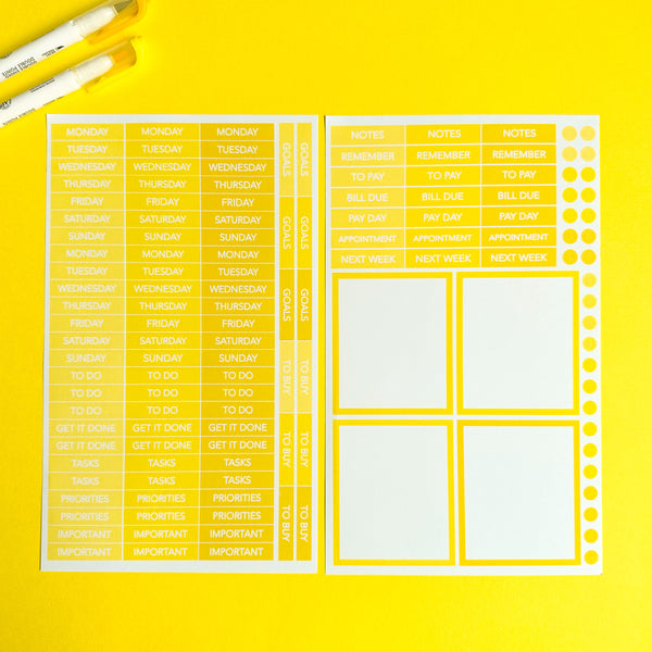 YELLOW BLOOMS FUNCTIONALLY CHIC STICKER BOOK
