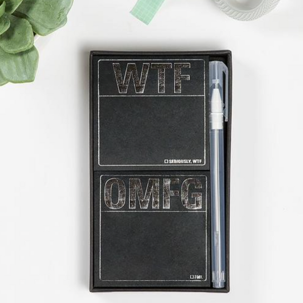 WTF / OMFG STICKY NOTE SET + GEL PEN