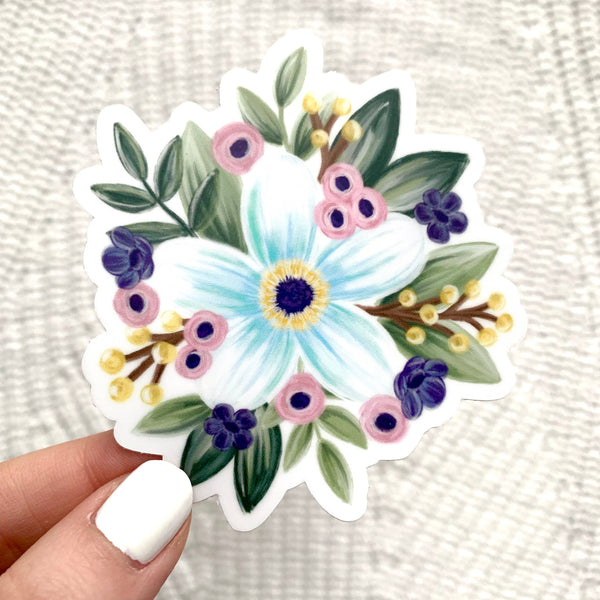 BLUE DAISY DIE CUT STICKER