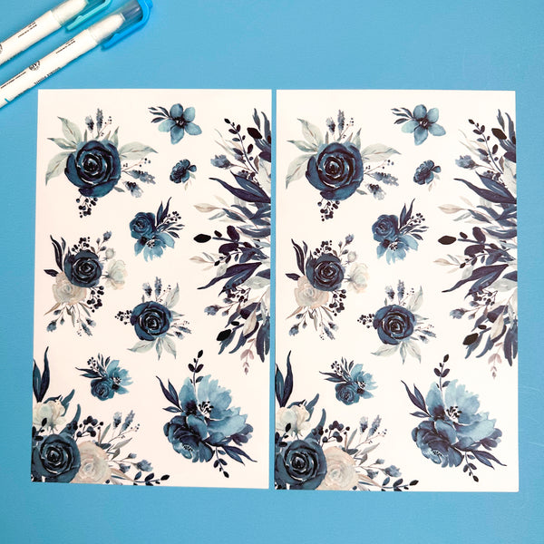 BLUE BLOOMS FUNCTIONALLY CHIC STICKER BOOK