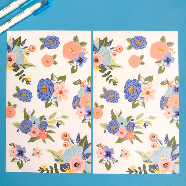 BLUE BLOOMS FUNCTIONALLY CHIC STICKER BOOK