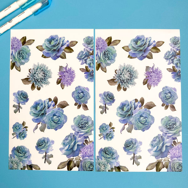BLUE BLOOMS FUNCTIONALLY CHIC STICKER BOOK
