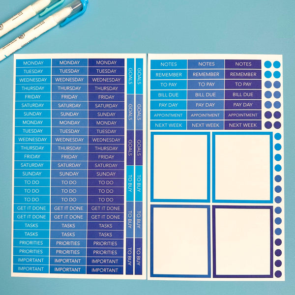 BLUE BLOOMS FUNCTIONALLY CHIC STICKER BOOK