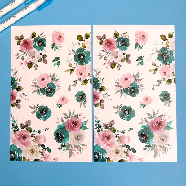 BLUE BLOOMS FUNCTIONALLY CHIC STICKER BOOK
