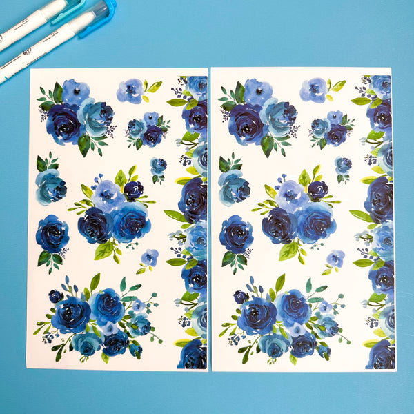 BLUE BLOOMS FUNCTIONALLY CHIC STICKER BOOK