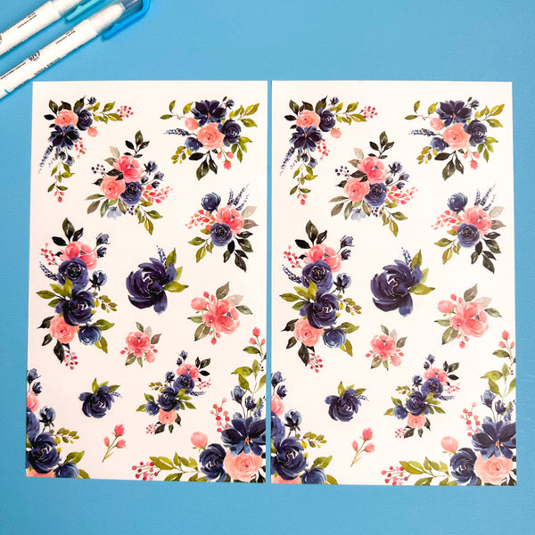 BLUE BLOOMS FUNCTIONALLY CHIC STICKER BOOK