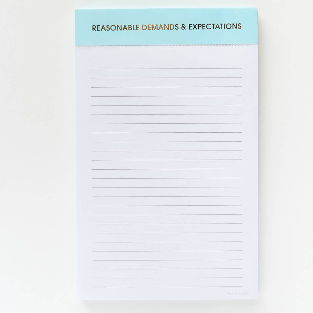 REASONABLE DEMANDS & EXPECTATIONS NOTEPAD
