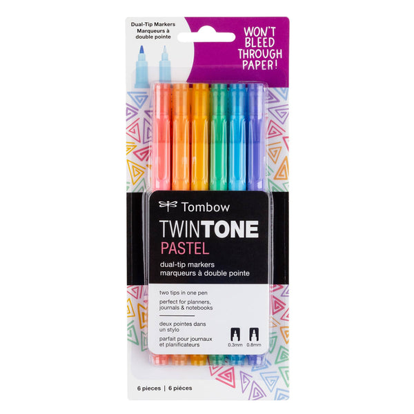 TOMBOW TWINTONE MARKER SET - PASTEL (Set of 6)