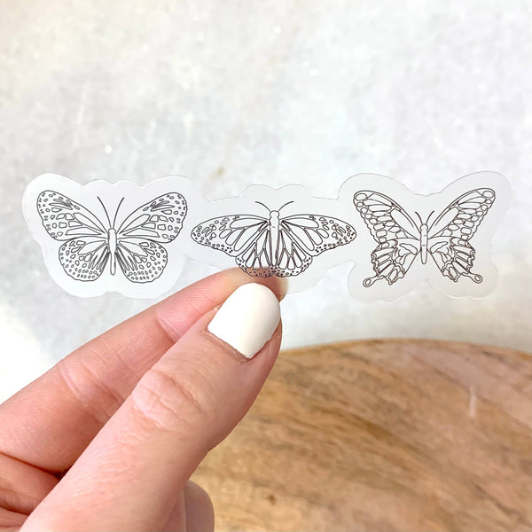 BUTTERFLY SERIES DIE CUT STICKER (CLEAR)