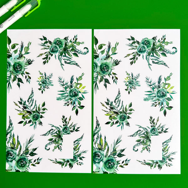 GREEN BLOOMS FUNCTIONALLY CHIC STICKER BOOK