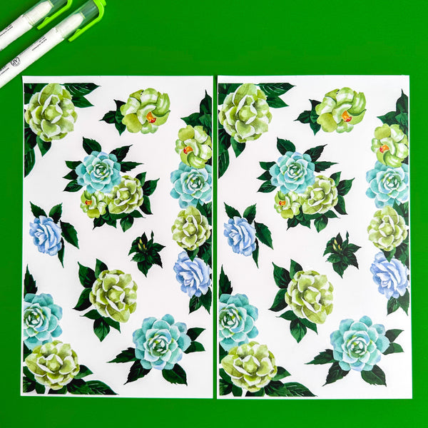 GREEN BLOOMS FUNCTIONALLY CHIC STICKER BOOK