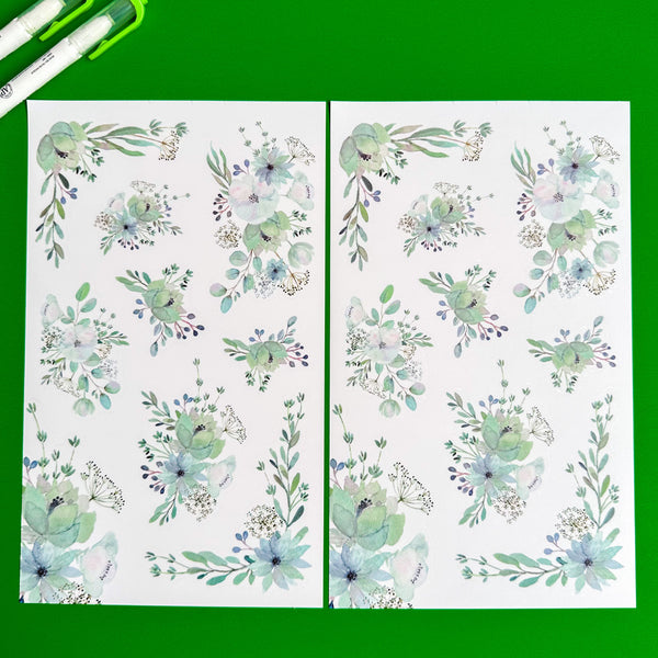 GREEN BLOOMS FUNCTIONALLY CHIC STICKER BOOK