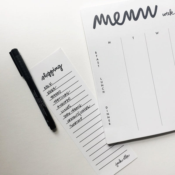 WEEKLY MENU NOTEPAD - LETTER SIZE