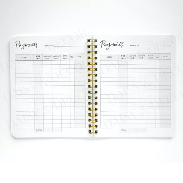 BILL TRACKER JOURNAL - BLACK
