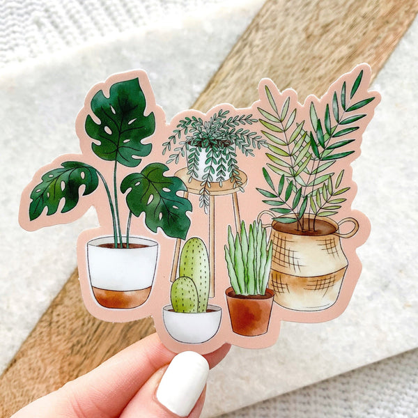 POTTED PLANTS DIE CUT STICKER