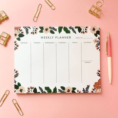 PEACHY FLORAL WEEKLY PLAN PAD