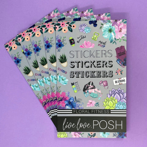 FLORAL FITNESS STICKER BOOK