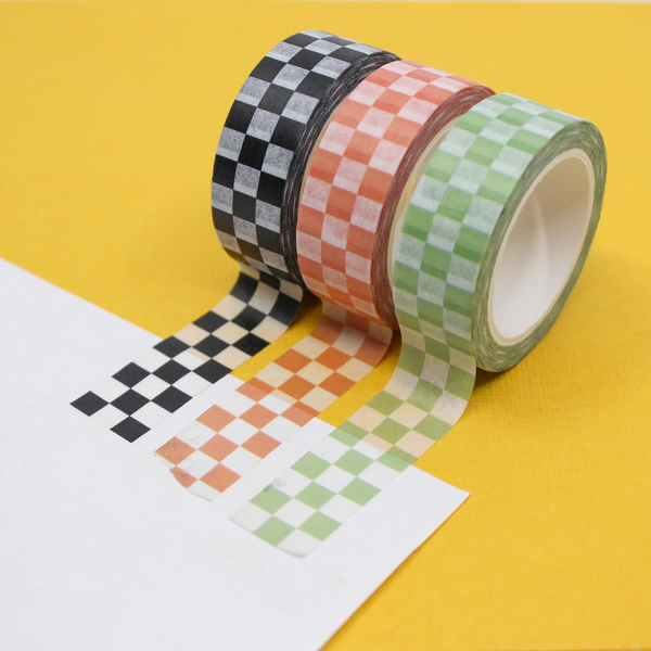 BLACK CHECKERBOARD WASHI TAPE