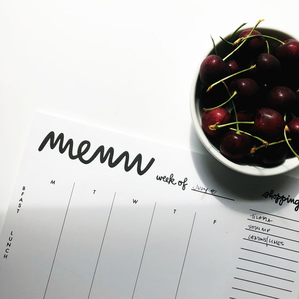 WEEKLY MENU NOTEPAD - LETTER SIZE